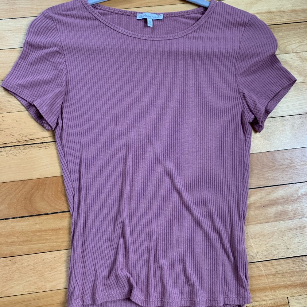 Charlotte Russe pink tight fitting t-shirt